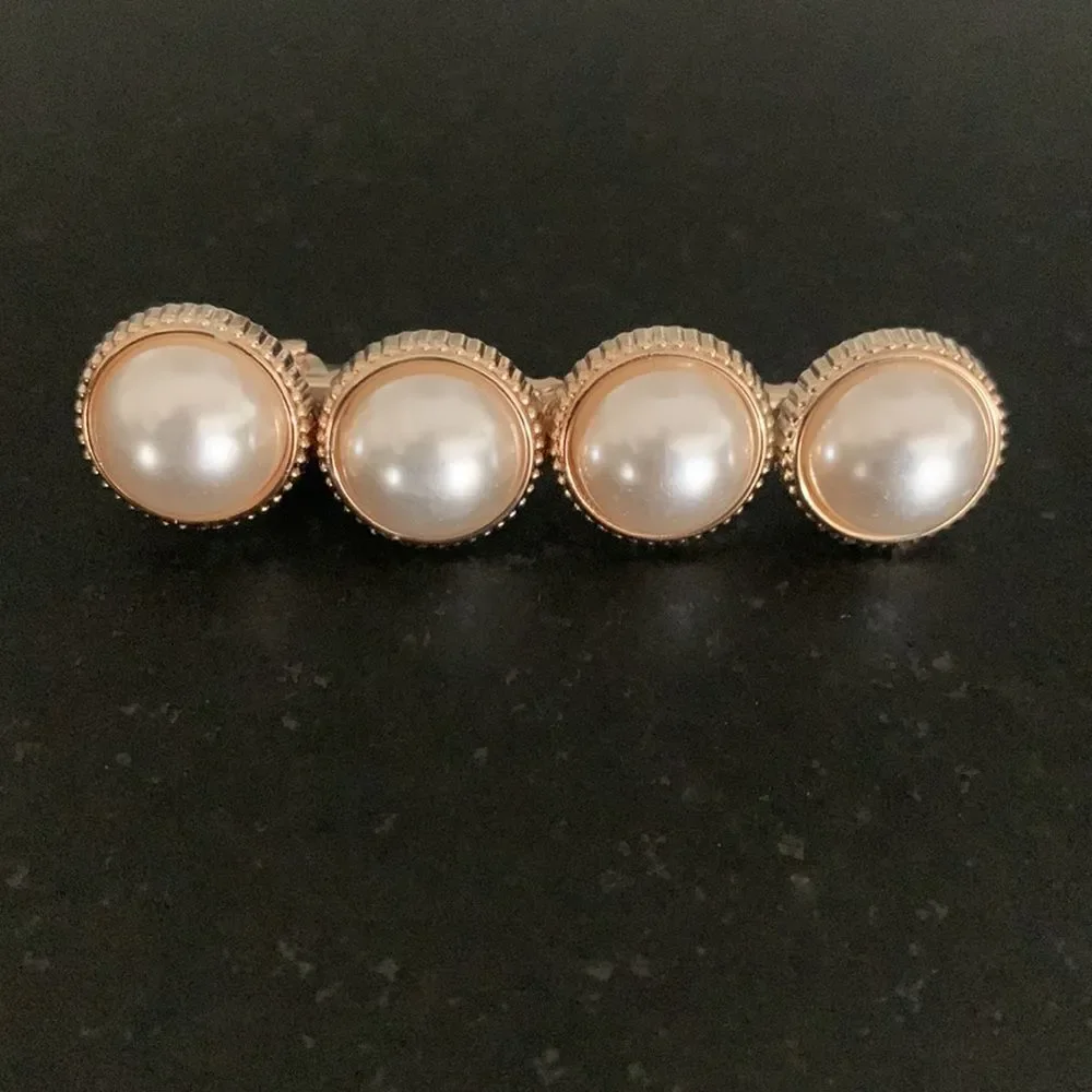 Set of 6 Pearl and Rhinestone Hair Clips Starfish Scissors Feather
